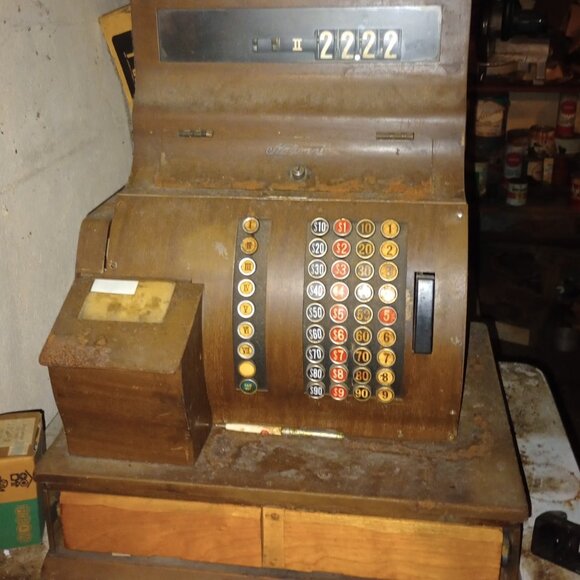 Antique National Cash Register Co. Cash Register Functional - Picture 1 of 6